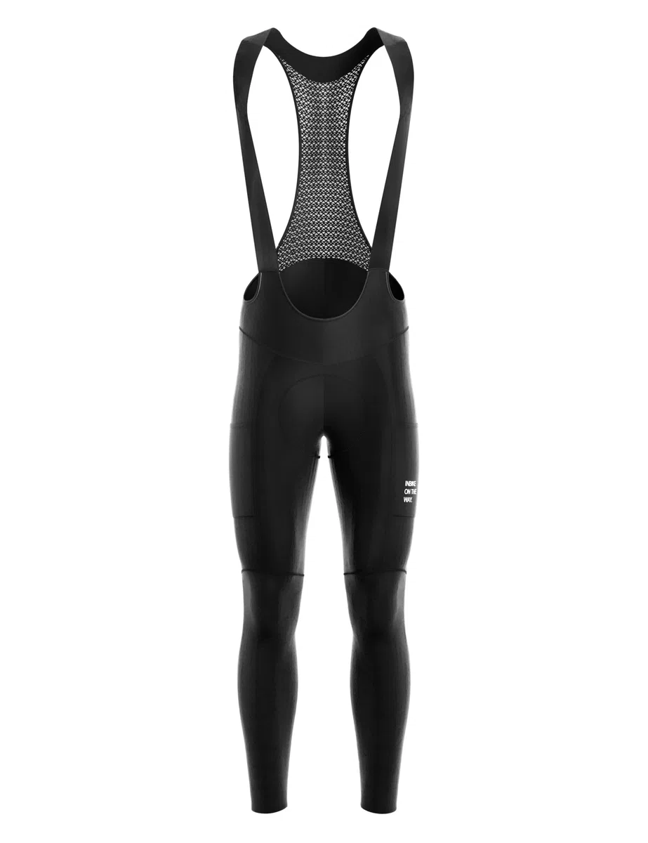 INBIKE Culote Largo Ciclismo Hombre Pantalones Largos Negro Bicicleta Transpirable Cómodo Bolsillos
