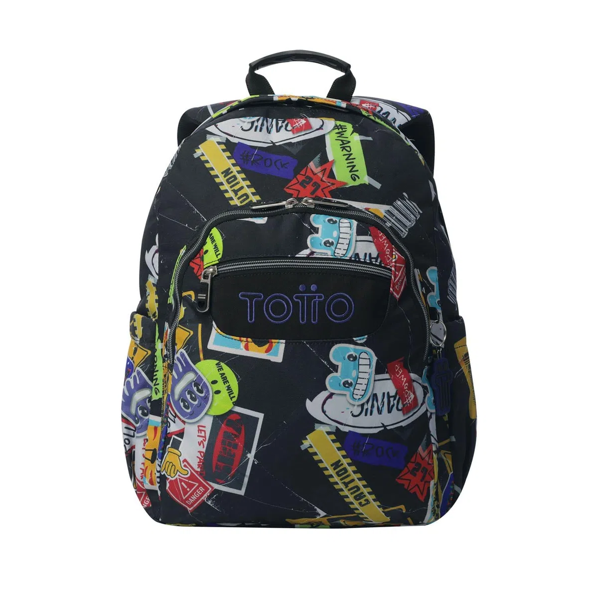 TOTTO - Mochila Escolar Adaptable a Carro, Modelo Acuareles, Capacidad 20 L, Bolsillo para Pc 14", 2 Bolsillo Botella, Espaldar Ergonómico con Flujo de Aire, Cómodas Correas en S, Estampado Sticky