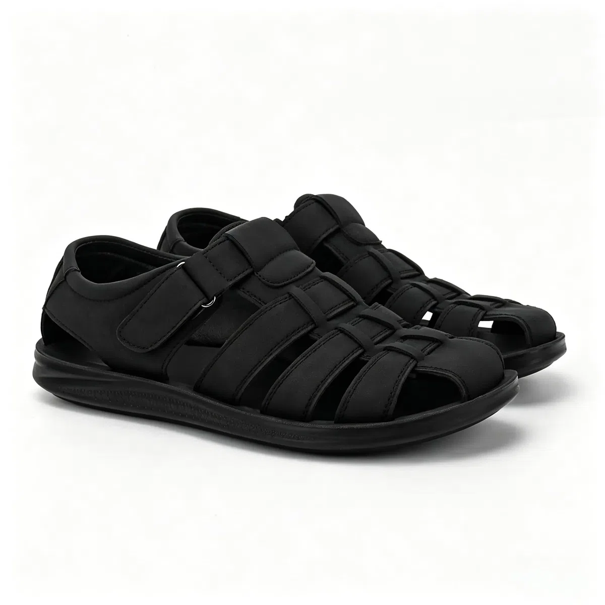 MGGMOKAY Sandalias Hombre de Cuero Verano, Sandalias Fisherman Outdoor Punta Cerrada, Zapatos Cómodos para Caminar y Tiempo Libre