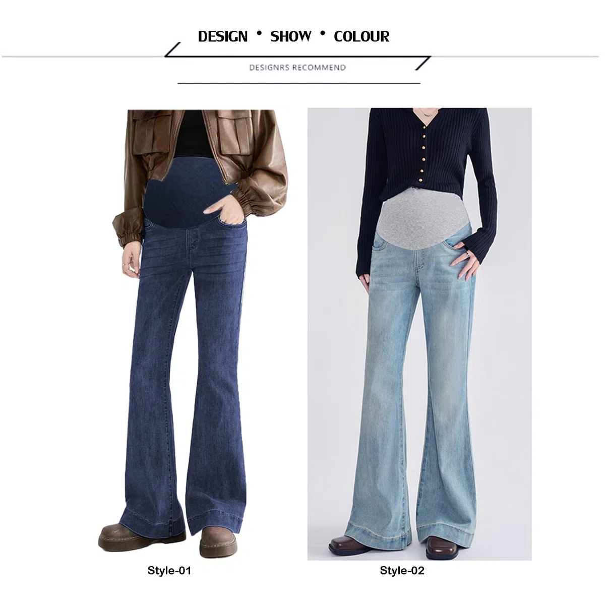 Vaqueros para embarazadas con cintura ajustable, elegantes pantalones vaqueros con bolsillos para mujeres de hasta 175 cm, vaqueros elásticos para embarazadas