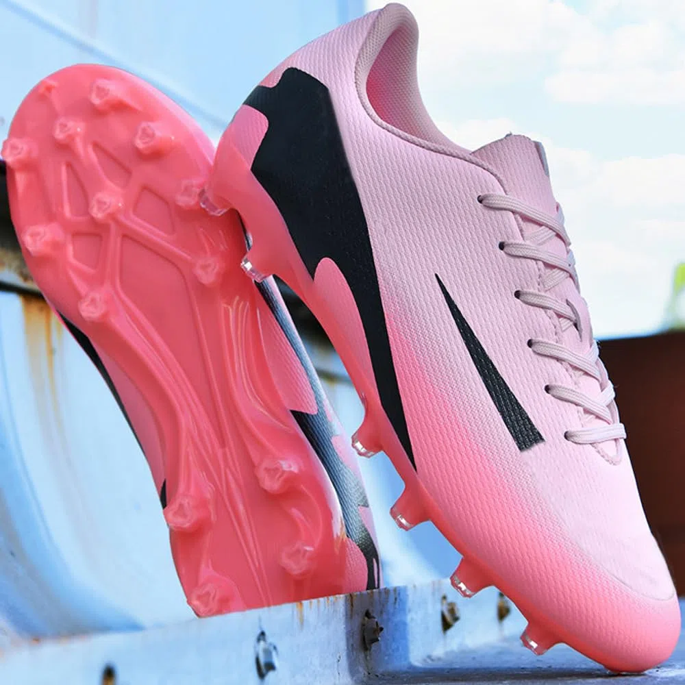 Zapatillas de Fútbol Mujer Spike Aire Libre Atletismo Entrenamiento Botas Profesionales Calzado de Fútbol Tacos de fútbol Deportivas Unisex Rosa 44 EU