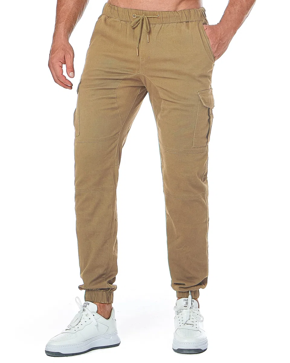 ZOEREA Pantalones Hombre Casuales Deporte Elásticos Joggers Largos Pants con Bolsillos Algodón Slim Fit Cargo Trouser de Hombres