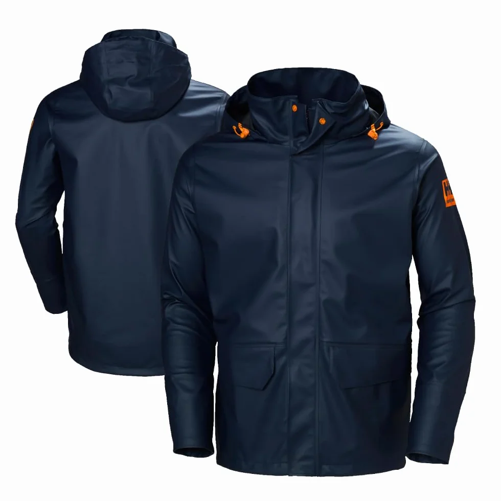 HELLY HANSEN Rain Jacket Chaqueta Impermeable Gale, Unisex, Azul Marino, L-Chest 42.5" (108cm)