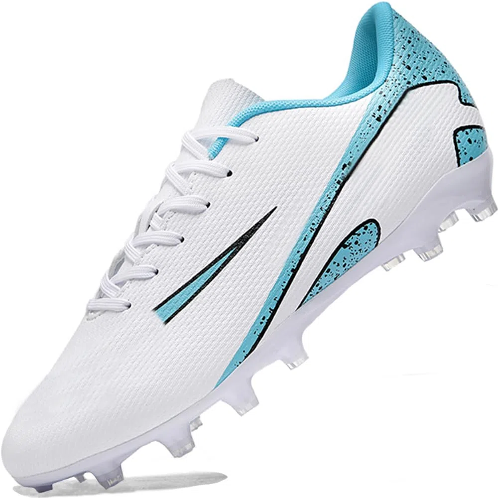 Zapatillas de Fútbol Mujer Spike Aire Libre Atletismo Entrenamiento Botas Profesionales Calzado de Fútbol Tacos de fútbol Deportivas Unisex Blanco 42 EU