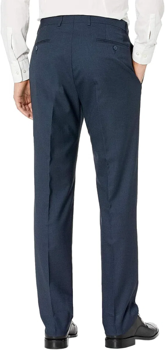 Calvin Klein Hombre Slim Fit Vestido Clásico Pantalones, Azul Marino, 31W x 30L