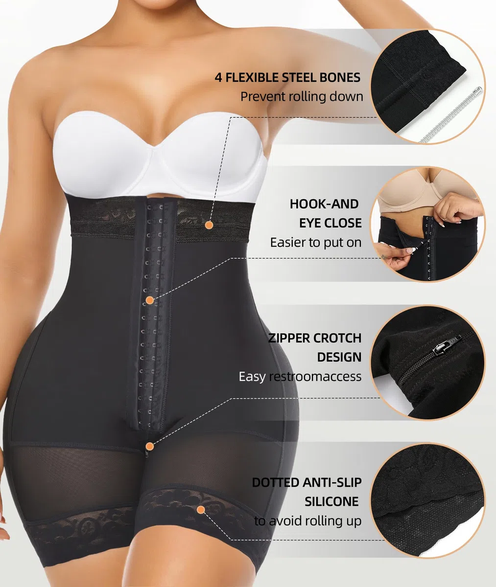 YIANNA Braga Faja Reductora Mujer Invisible Abdomen Reductor Short Realza Gluteos Fajas Reductoras para Vestido