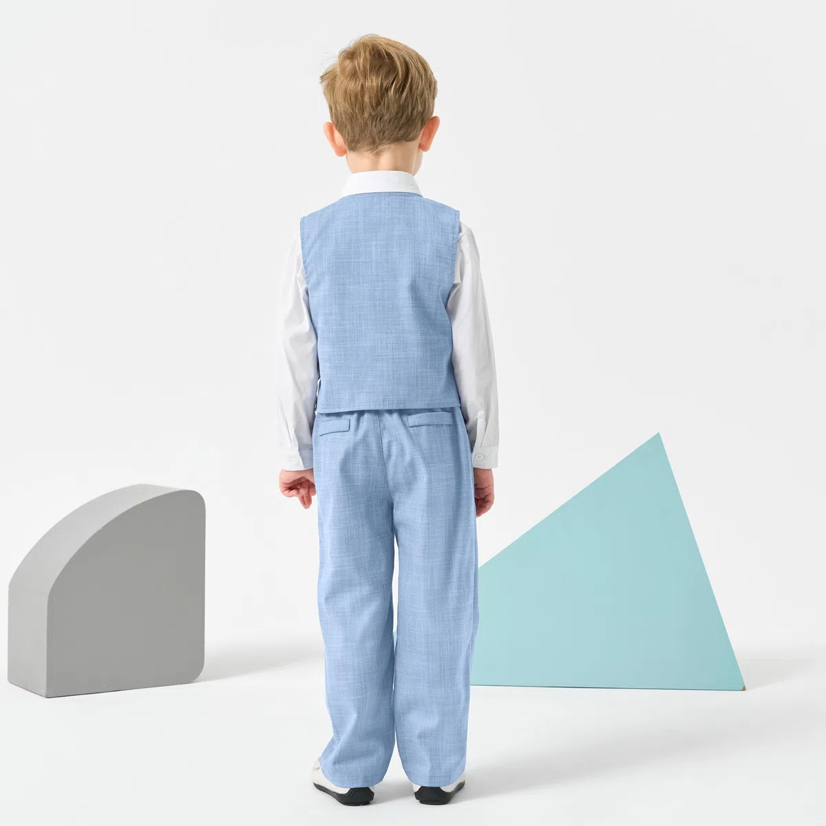 Volunboy Trajes para Bebé Niños de Boda Ceremonia Fiesta, Conjunto de Chaleco, Camisa, Pajarita, Pantalón 4 Piezas