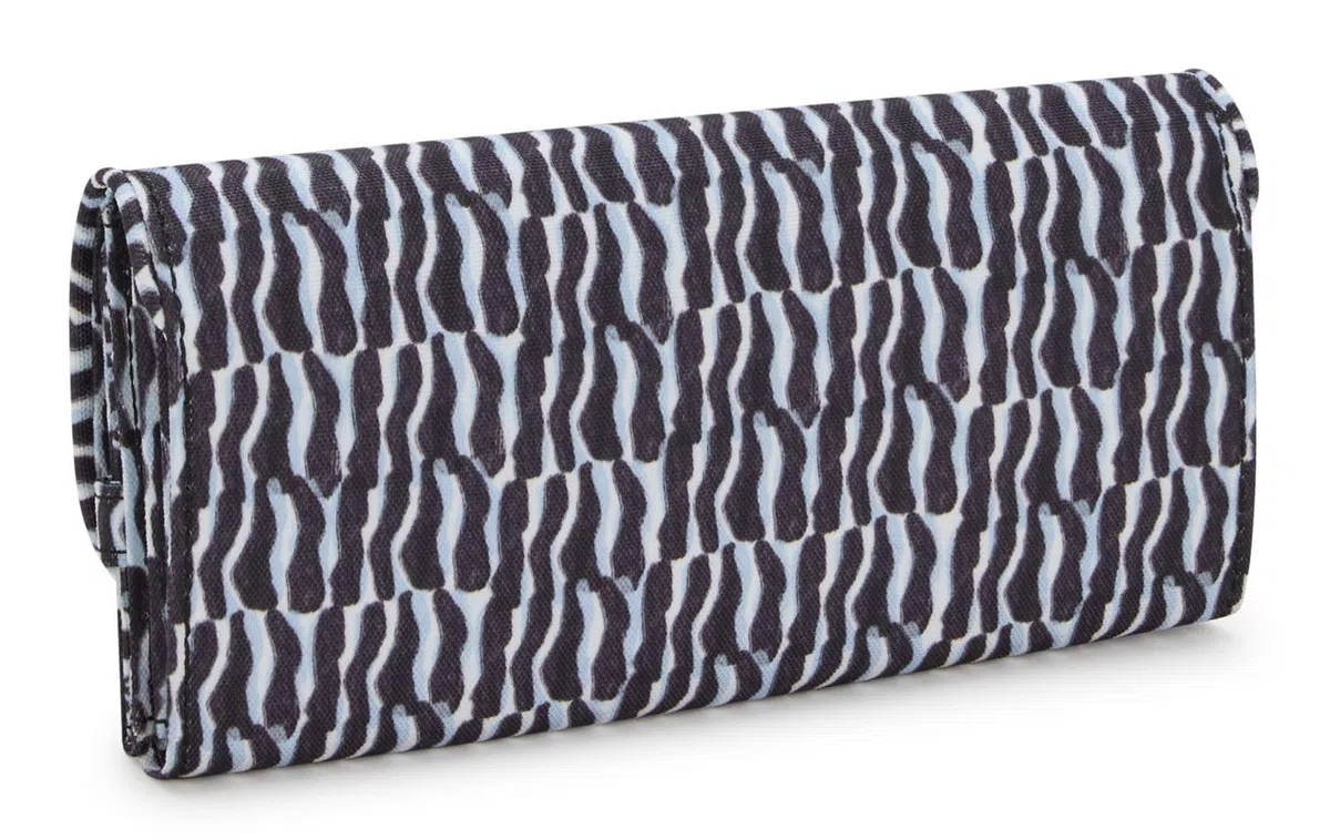 Kipling Money Land, Billetera Grande, Azul (Holiday Waves)