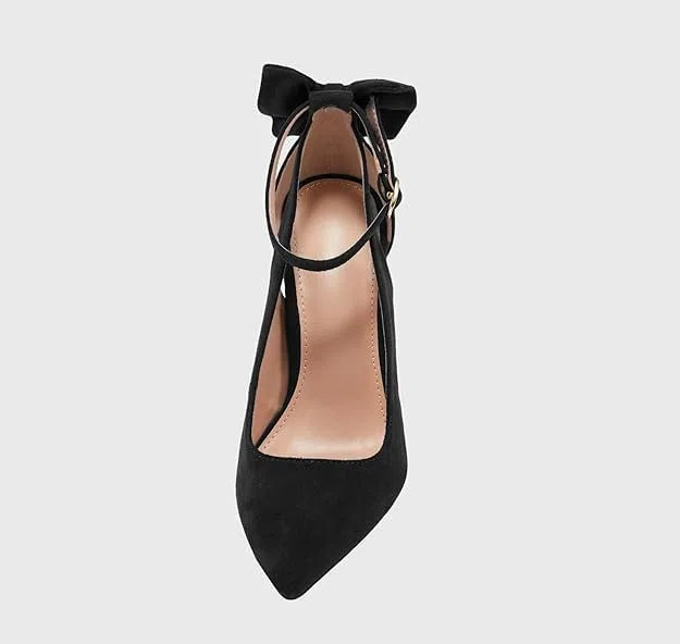 Mujeres Puntiagudos Altos Tacones Altos Tacones Tacones Delgados Damas Sexy Bombas para Damas Hebilla Correa Femenina Moda Bowknot Zapatos 37-40EU