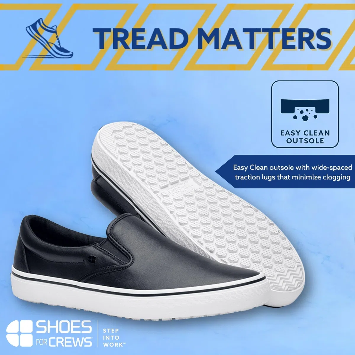Shoes for Crews Merlin - Zapatos de trabajo antideslizantes unisex para hombre y mujer, Negro, 10.5 Women/9 Men