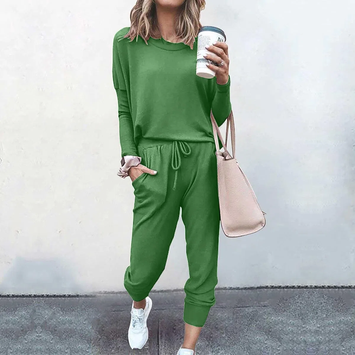 Conjunto de dos piezas para mujer, invierno, lounge para mujer, chándal de dos piezas, manga larga con pantalones de chándal de algodón, ropa deportiva, transpirable, chándal para el aire libre, ropa