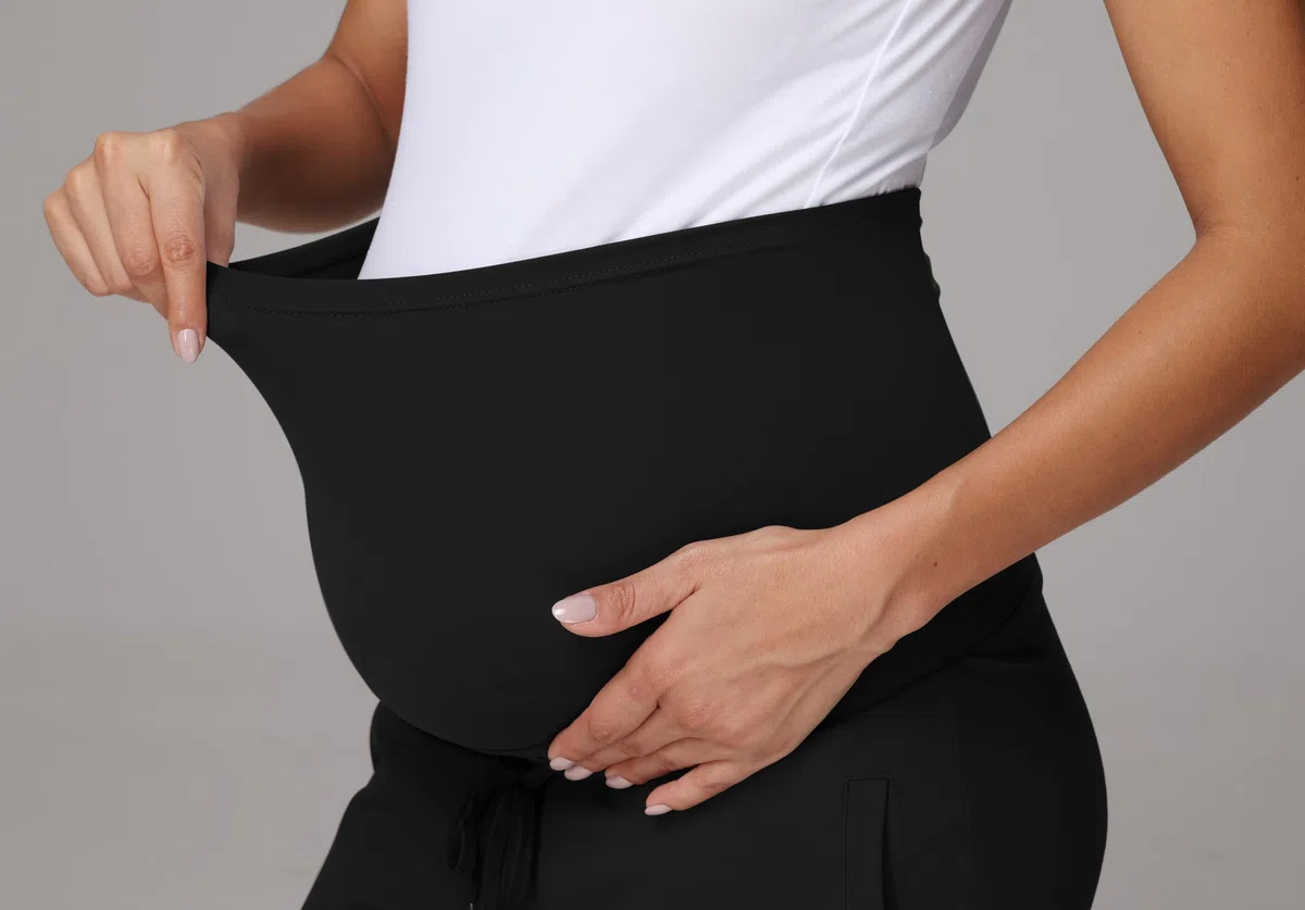 Pantalones de Chándal de Maternidad con Cordón y Cintura Alta Elásticos con Bolsillos para Correr Lounge y Entrenamiento