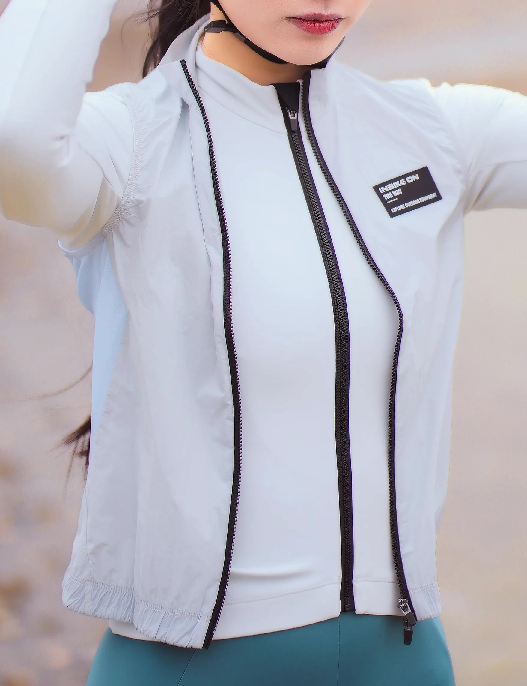INBIKE Chaleco Cortaviento para Mujer Protección UV SPF50+ Chaqueta Transpirable Ligera Bicicleta Deportes Golf Senderismo Camping HY464