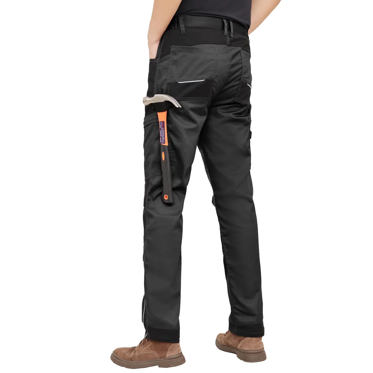 WORK IDEA Pantalones de Trabajo elásticos para Hombre con numerosos Bolsillos y Bolsillos para Herramientas