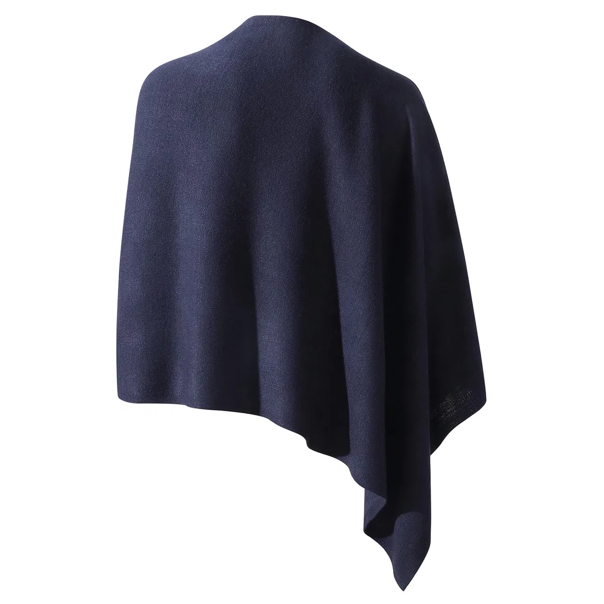 Fomolom Ponchos para mujer, versátil, ligero, sólido, de punto, bufanda, cabo, accesorios para mujer, Azul marino, Talla Única