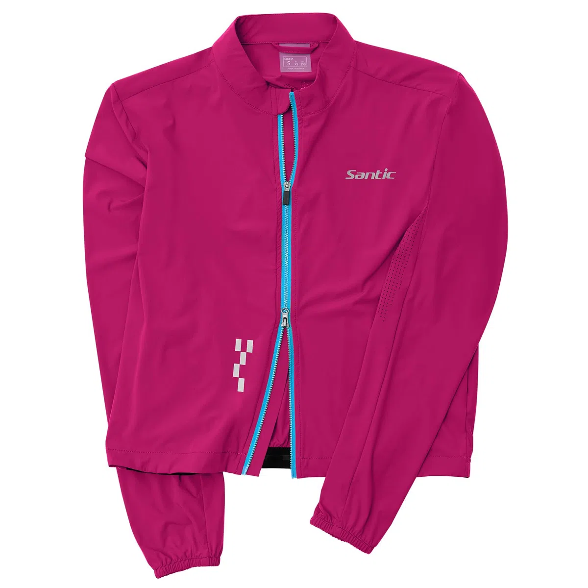 Santic Chaqueta de ciclismo para mujer, transpirable, ligera, protección UV, chaqueta de ciclismo, reflectante, para correr