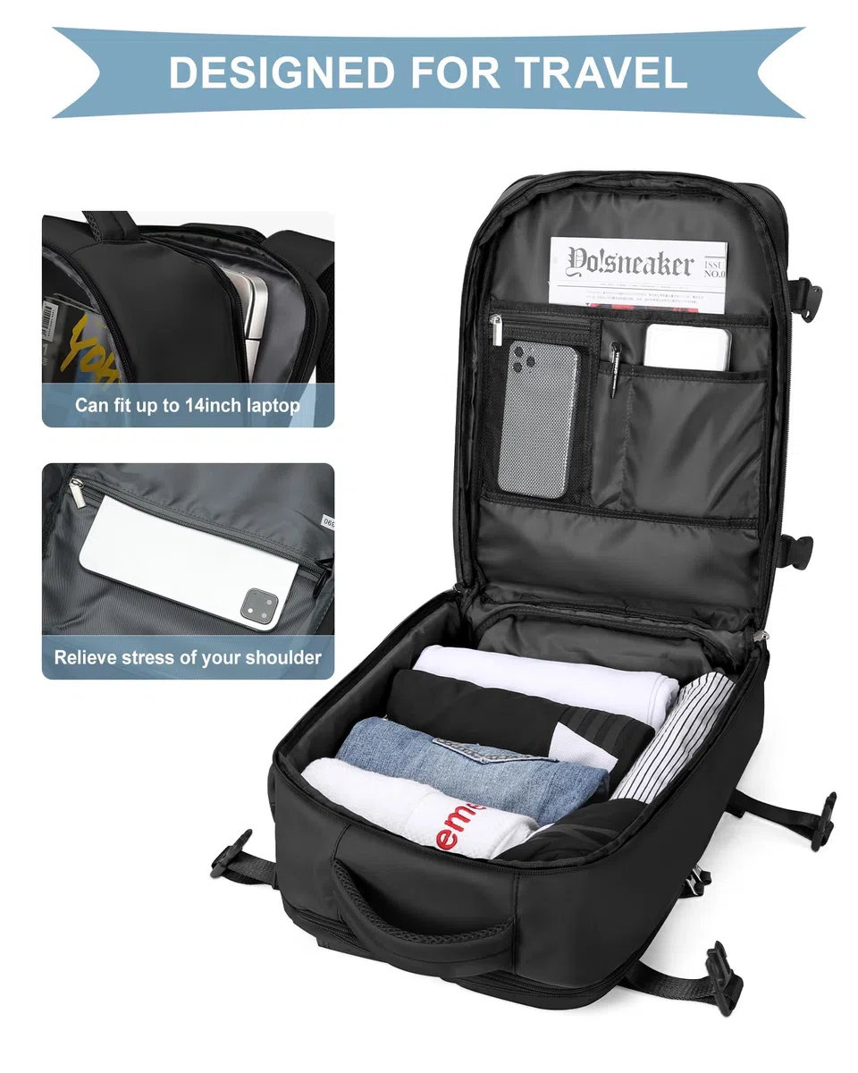 SZLX Mochila al Vacío con Bomba Equipaje de Mano 40x30x20 Ryanair Vueling Wizzair Mochila Viaje Cabina Avion 40x20x25 Mujer Bolsas de Viaje 45x36x20 Easyjet Maleta Portatil 14 pulgadas Hombre con USB