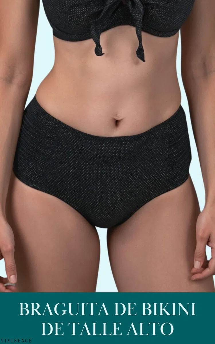 Vivisence Braguita De Bikini De Talle Alto Sin Estampado para Mujeres 3002