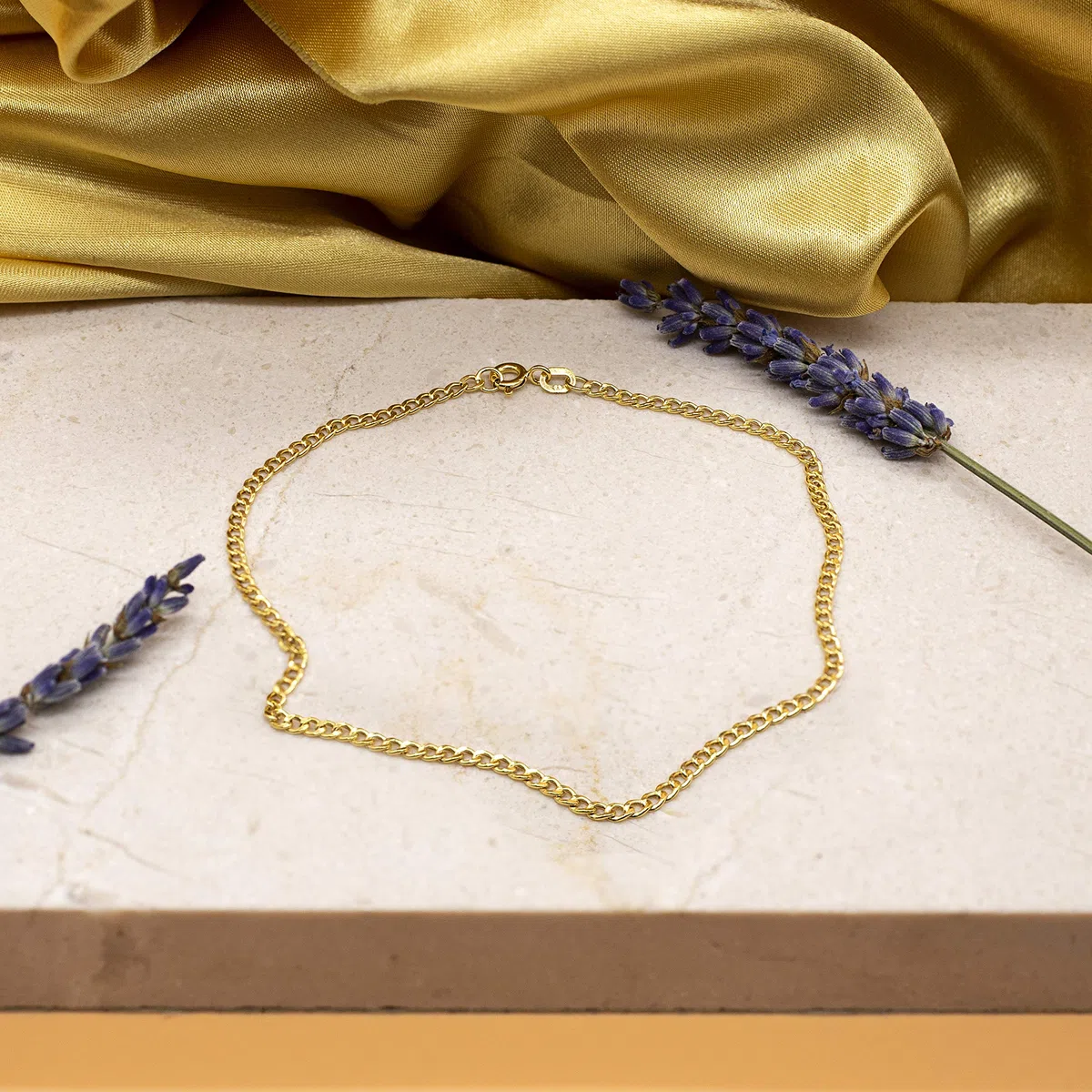 Carissima Pulsera tobillera de mujer con oro amarillo de 9K (375/1000), 24 cm
