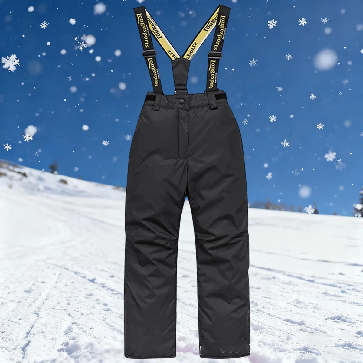 Overol de nieve con aislamiento para niños y niñas, pantalones de esquí, senderismo, pantalones cálidos y gruesos para exteriores, atléticos, correas de hombro ajustables, impermeables, resistentes al