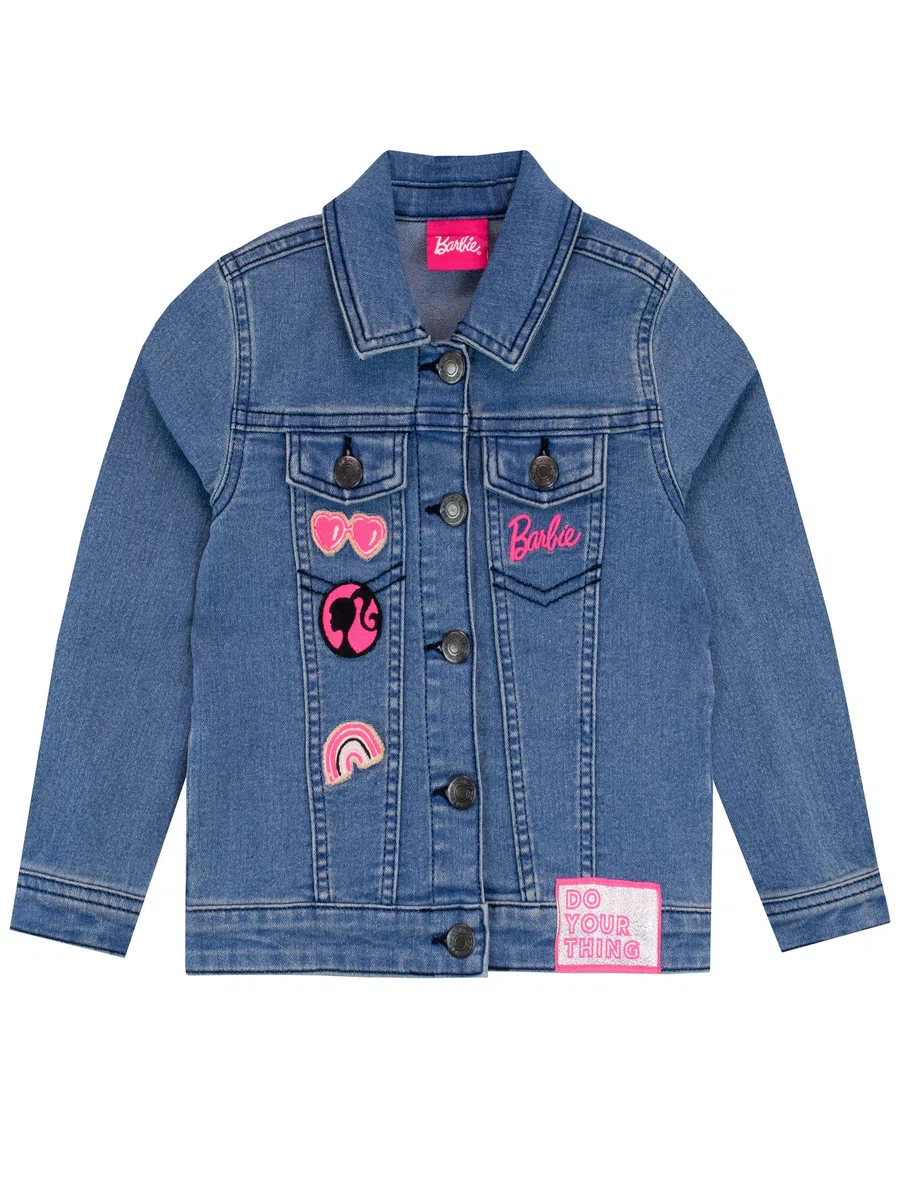 Barbie Bordado Chaqueta vaquera para Niñas Ropa de Exterior para Infantiles