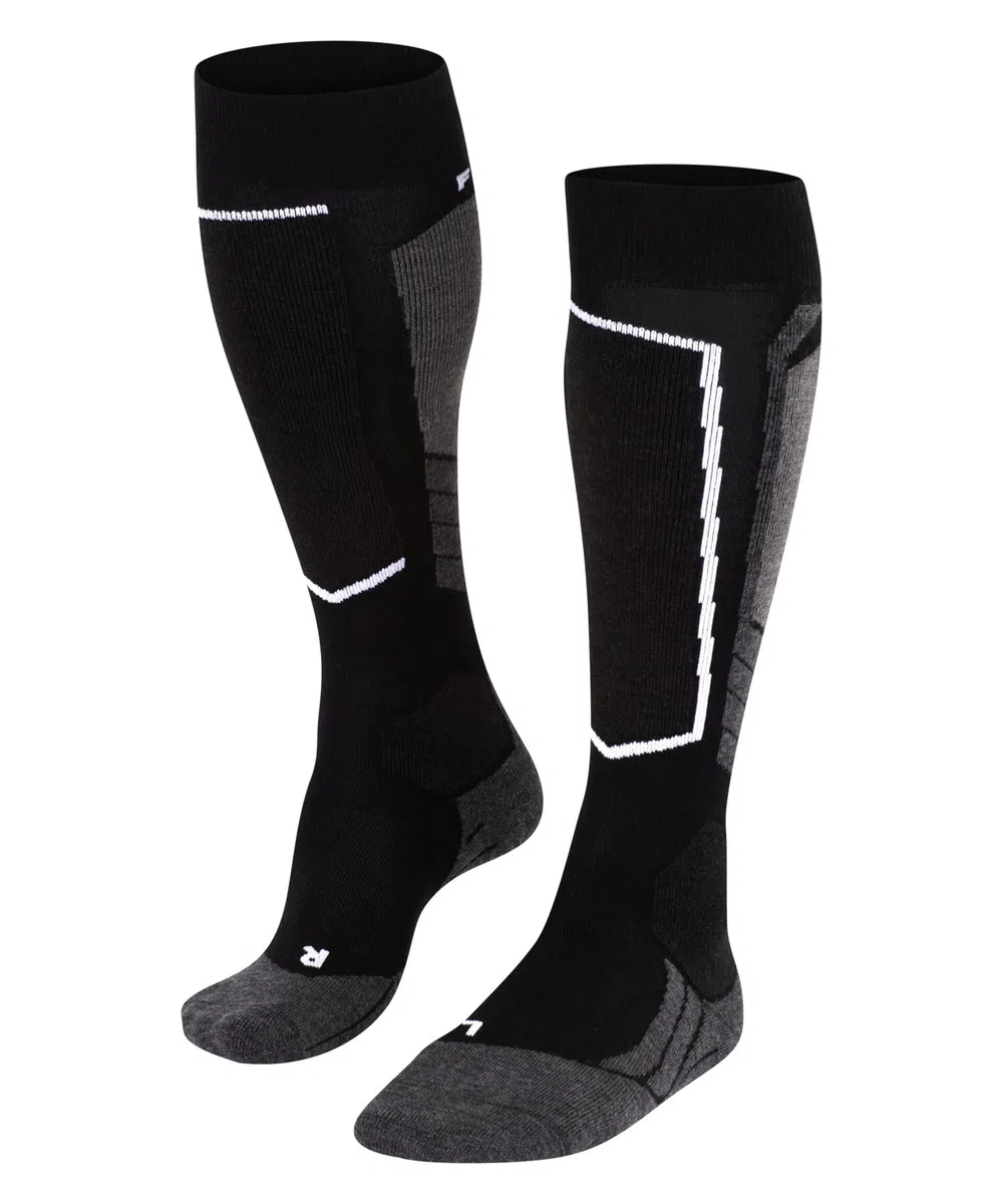 FALKE mujer SK2 Wool calcetines de esquí amortiguación media espinillera anti ampollas cálida transpirable secado rápido regulación del clima antiolores lana hilo funcional 1 par