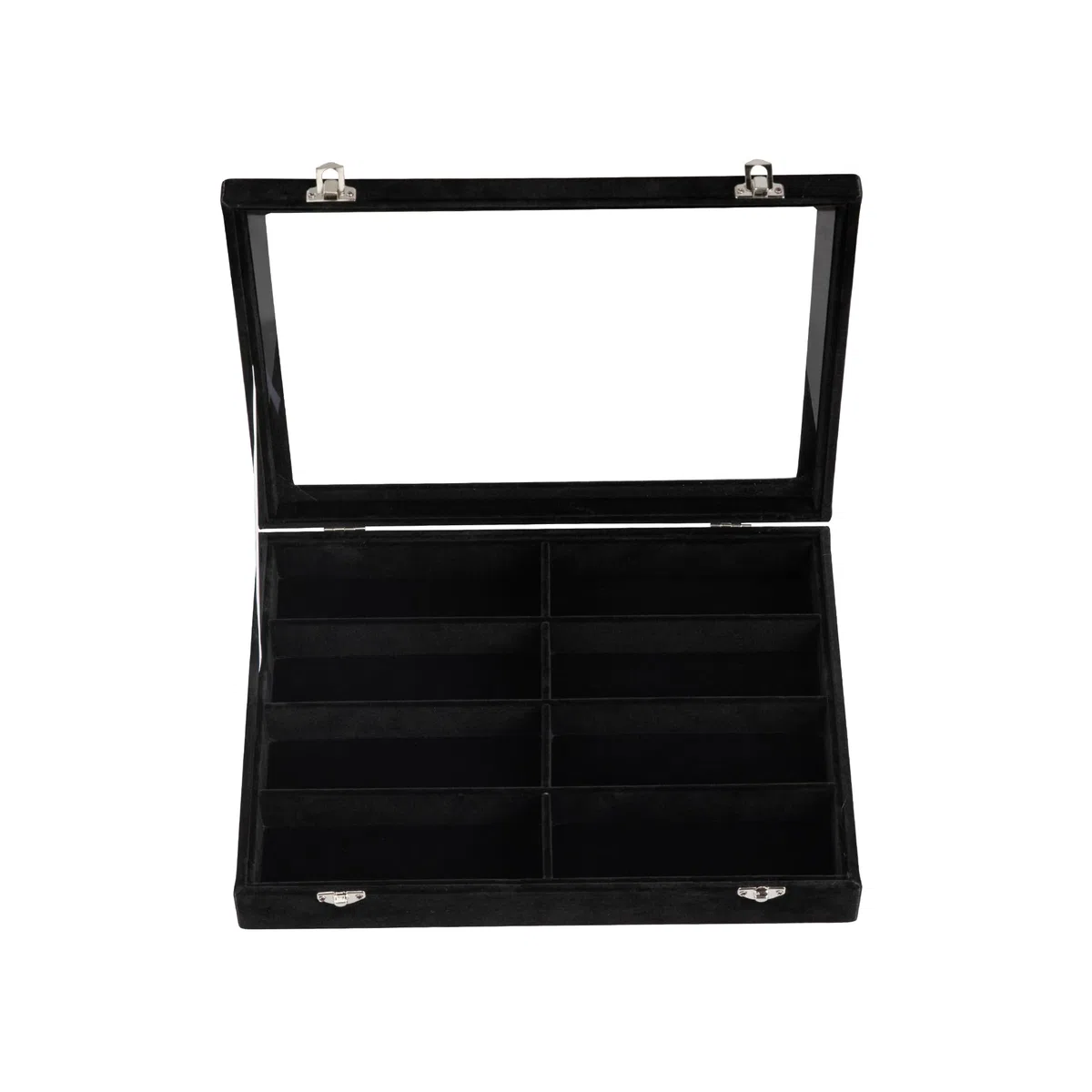 Frebeauty Caja de terciopelo para guardar gafas de sol, bandeja con 8 cajones, ideal para hombres y mujeres.