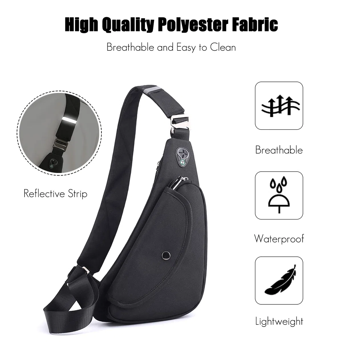 FANDARE Ultraligero Bolsos Cruzados Bandoleras Hombre Bolsa de Pecho Niño Sling Bag para Deportiva Viaje Ciclismo Hiking Camping Aptitud Casual Daypacks