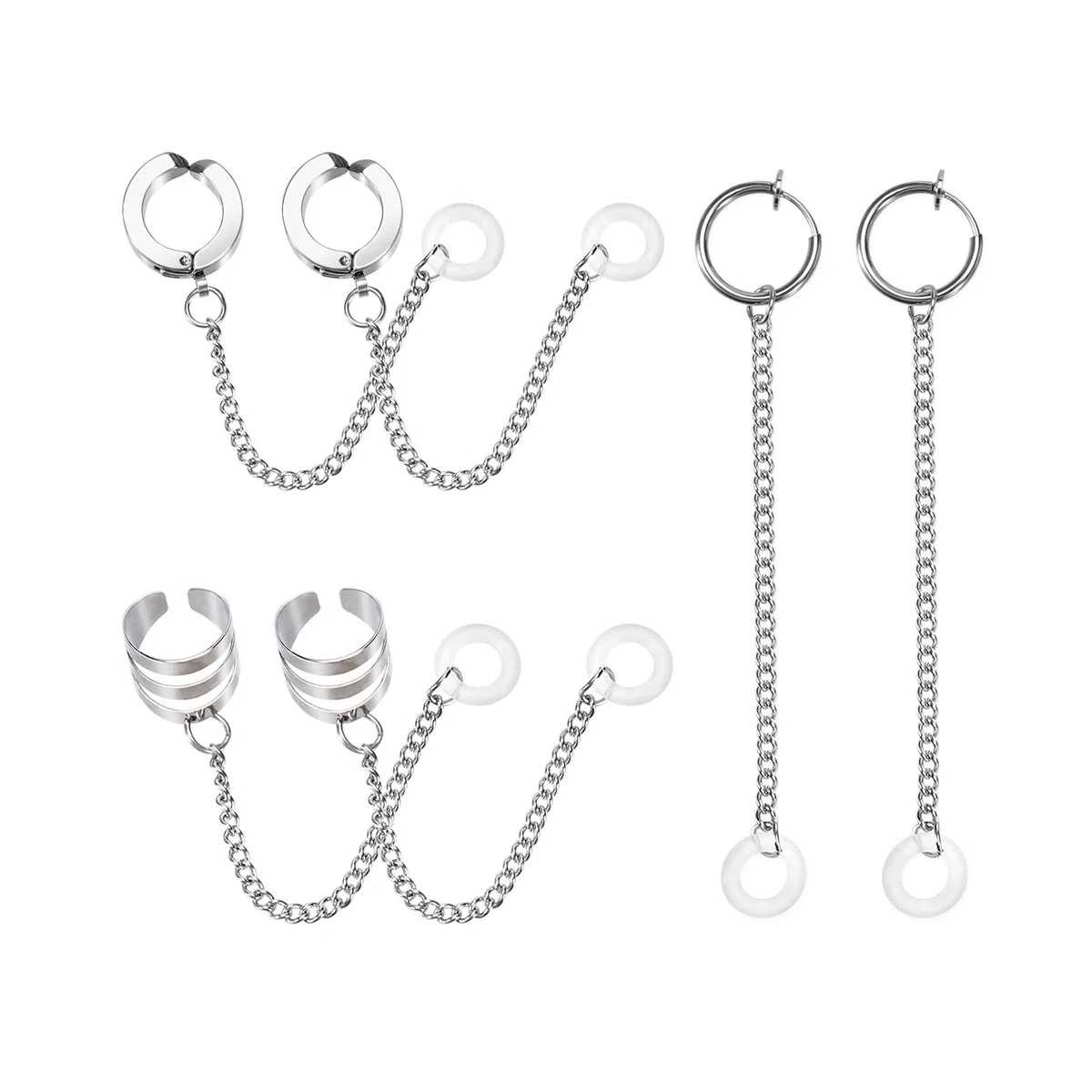 Pendientes Antipérdidas para Auriculares Inalámbricos Bluetooth Moda Ganchos Clip de Oreja Anillo Auricular Antideslizante Compatible con AirPods 3 Pares