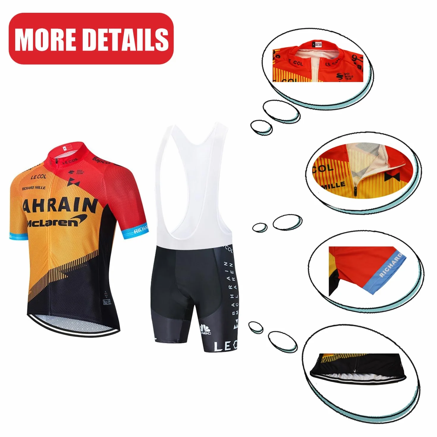 Ropa de ciclismo para hombre, juego profesional de ropa completa de ciclismo para hombre de verano para bicicleta de montaña con pantalones cortos acolchados en 9D Gel PAD transpirable y