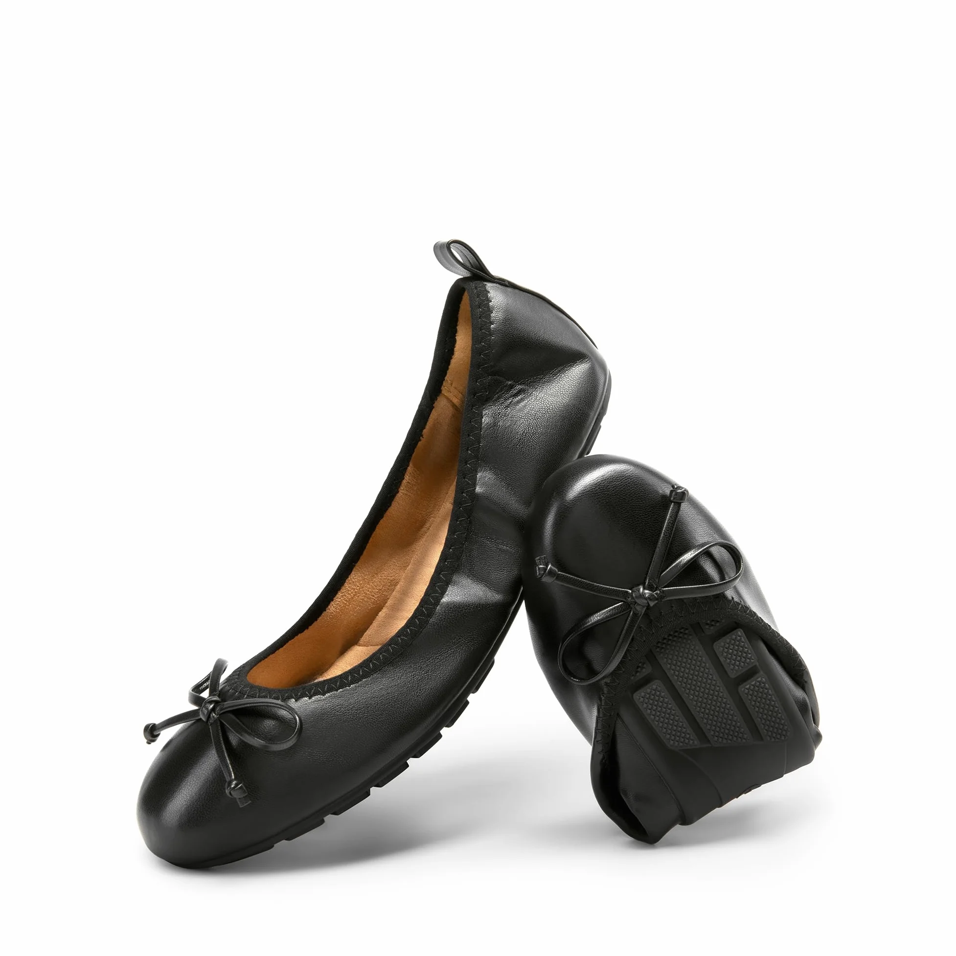 Dream Pairs Women's Roll Up Flats, Bow Knot Ballet Flats for Women, Ladies' Foldable Round Toe Comfort Light Weight Slip-On Dress Shoes for Driving and Party and Wedding