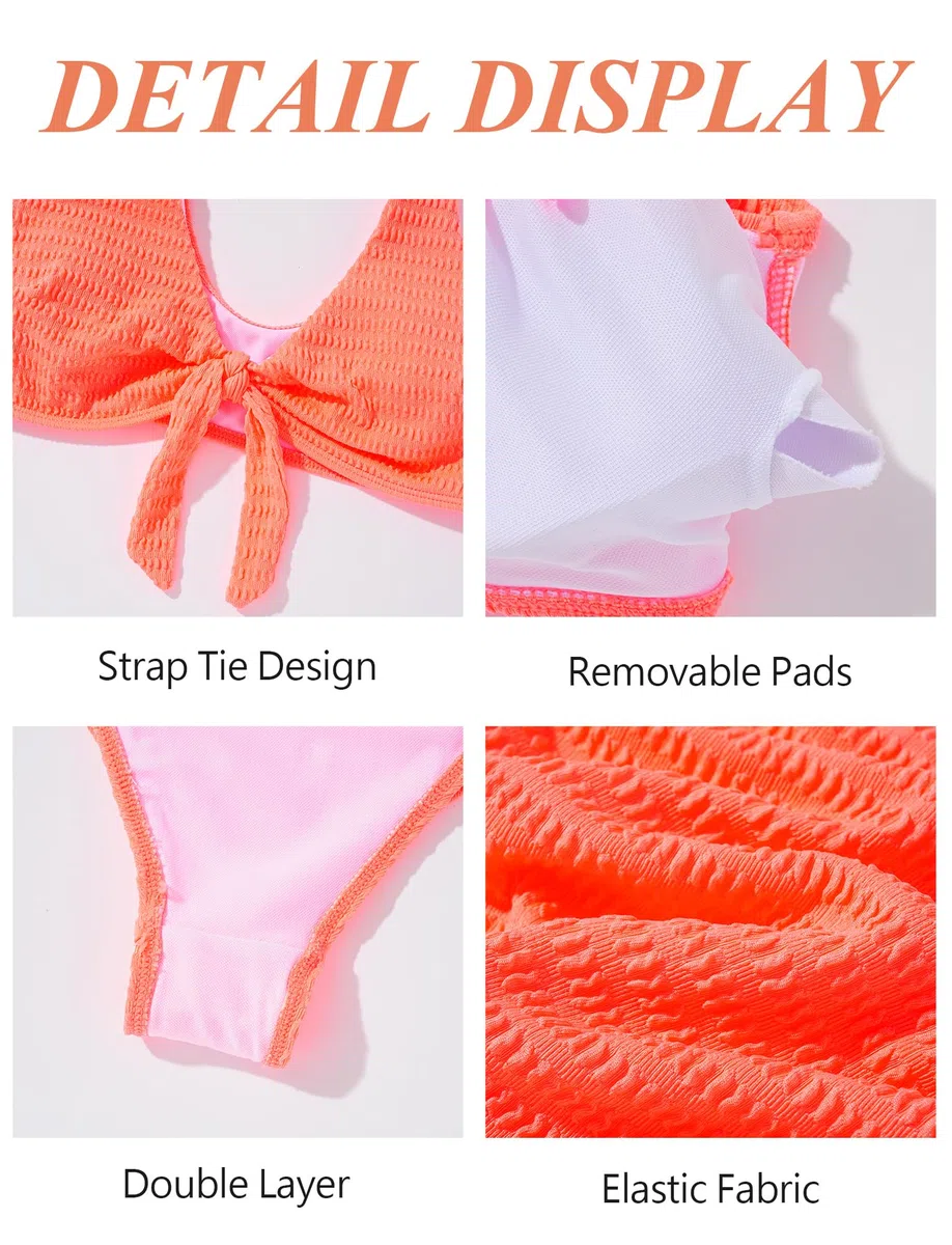FEOYA Twist - Bikini de maternidad de dos piezas para embarazo, traje de baño con hombros descubiertos, traje de baño fruncido de cintura alta, tallas XS-L