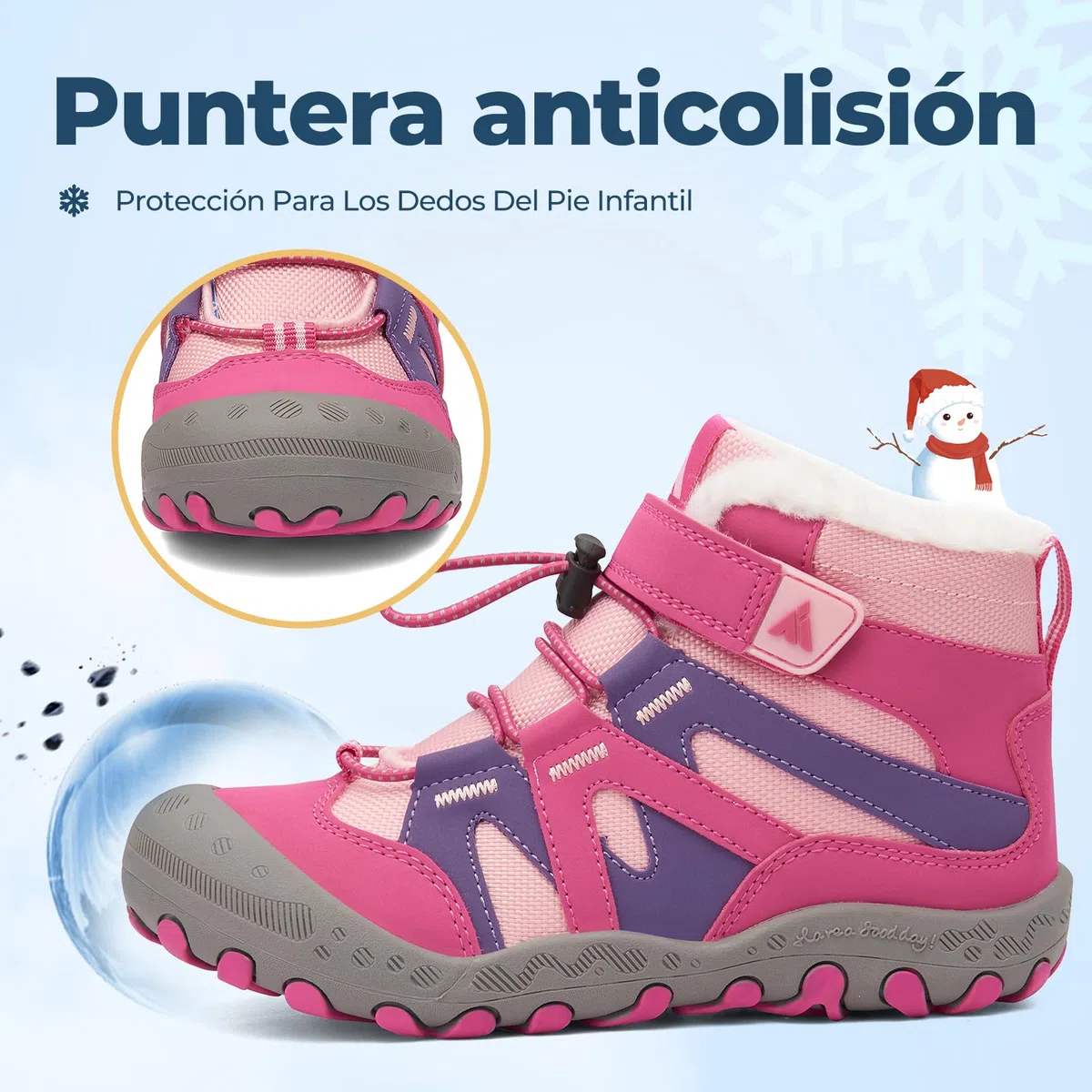 Mishansha Botas de Nieve Niños Botines Invierno Cómodo con Forro Acolchado