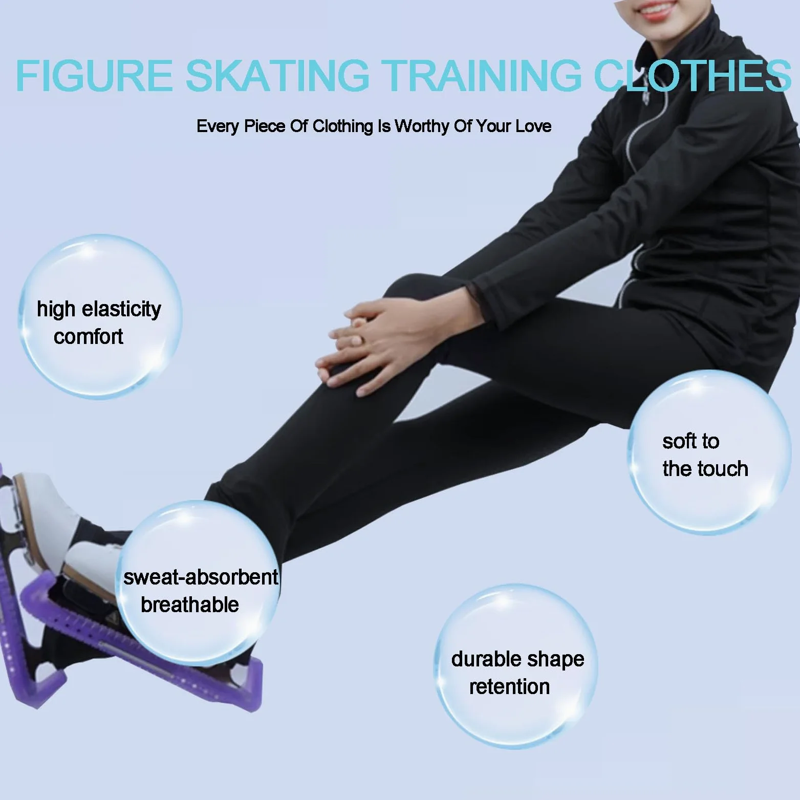 Chaquetas Y Pantalones Entrenamiento Patinaje sobre Hielo para NiñAs, Forro Polar CáLido EláStico Patinaje sobre Hielo Leggings Conjunto