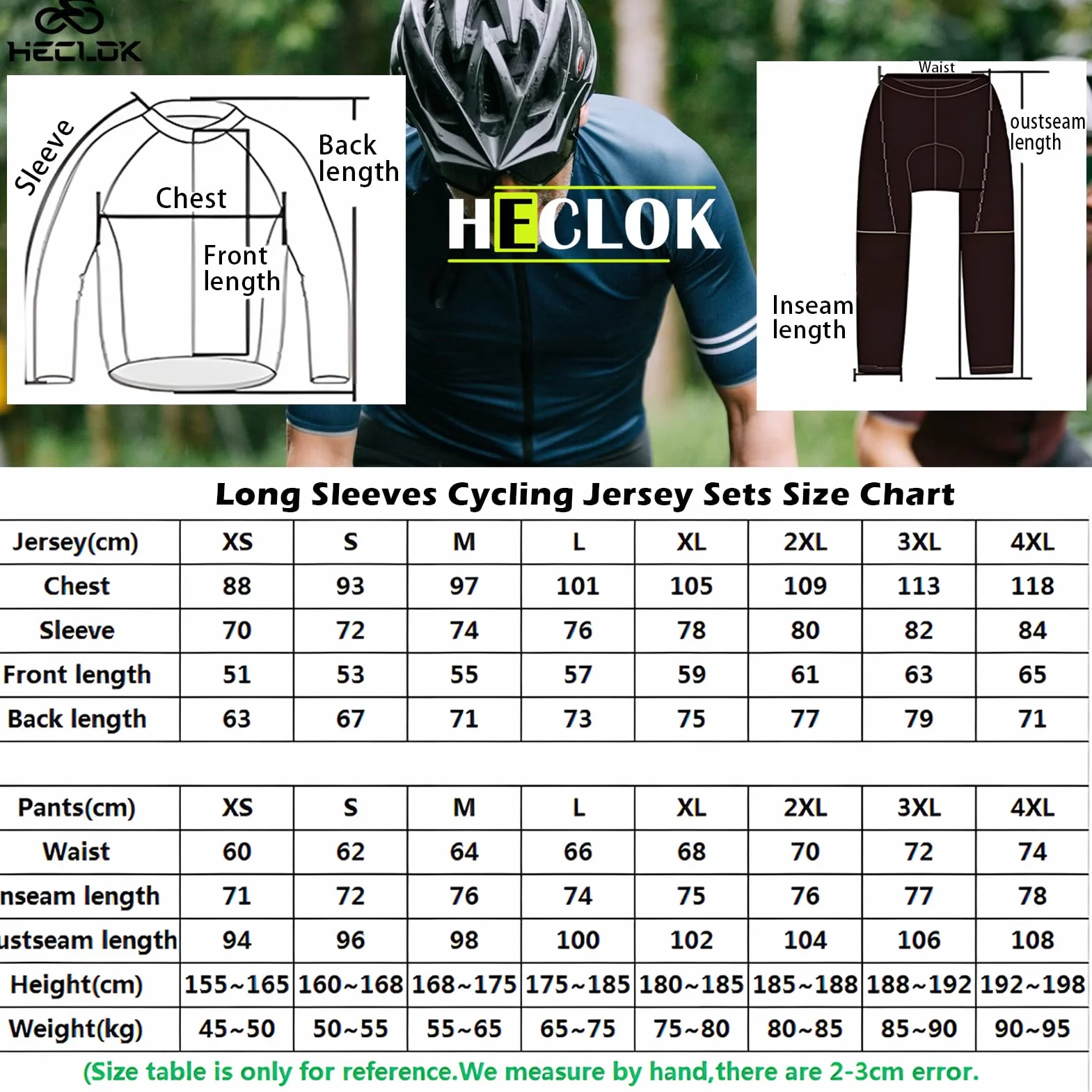 Maillot Ciclismo Hombre Otoño/Primavera,Traje de Ciclismo de Manga Larga,Ropa Bicicleta Conjunto MTB Maillot Bici Manga Larga y Culotte Ciclista con Badana Gel