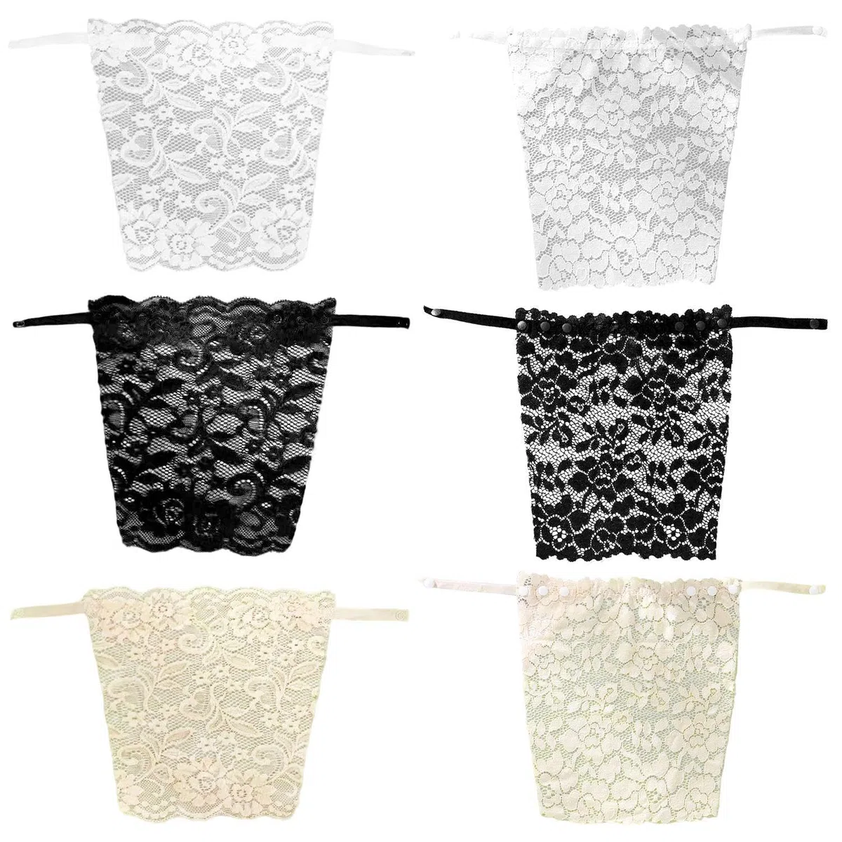 6 Piezas De Encaje Sin Tirantes, Accesorios De Ropa Para Mujeres, Elees Sin Tirantes, Adecuados Para Chalecos Y Vestidos.