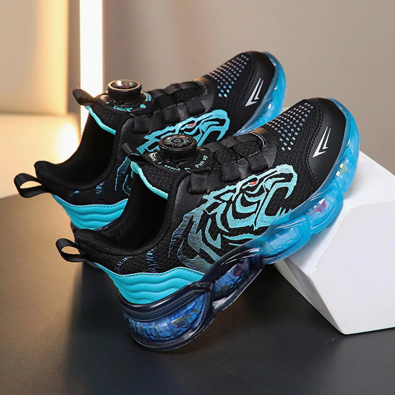 Zapatillas deportivas para niños, modernas, con diseño de tigre, cómodas, transpirables, ligeras, para exteriores, para el tiempo libre, para correr, talla 28-39