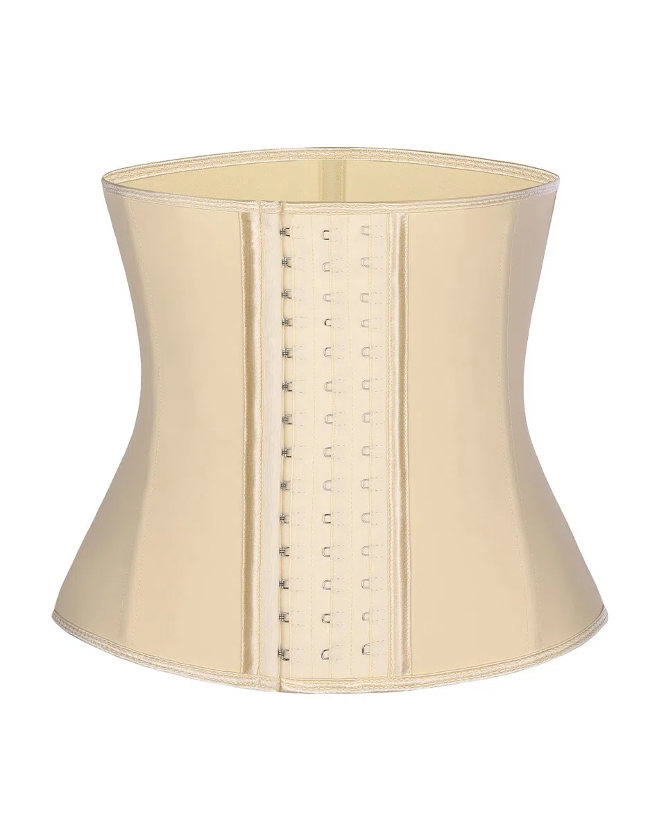 FeelinGirl Faja para Gimnasio Látex Corsé de Entrenamiento para Mujer Faja Lumbar Fitness y Ejercicio 9 Aceros Deshuesados con Ganchos