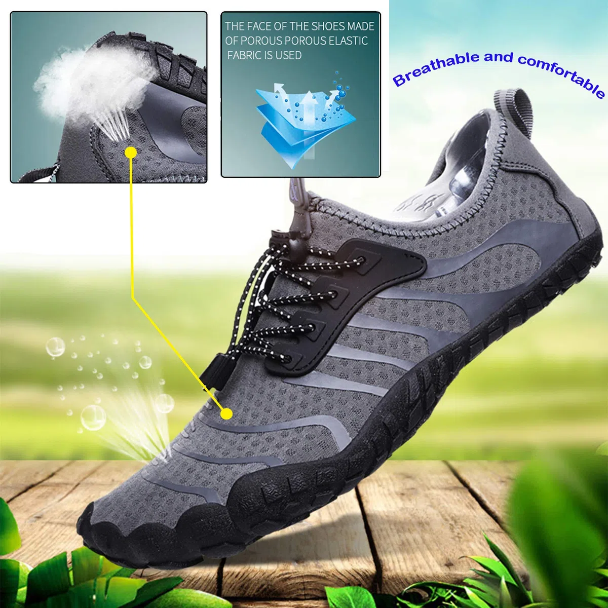 Zapatos de agua para hombre y mujer, de secado rápido, para deportes al aire libre, para natación, piscina, playa, surf, caminar, yoga, río, lago, senderismo, kayak