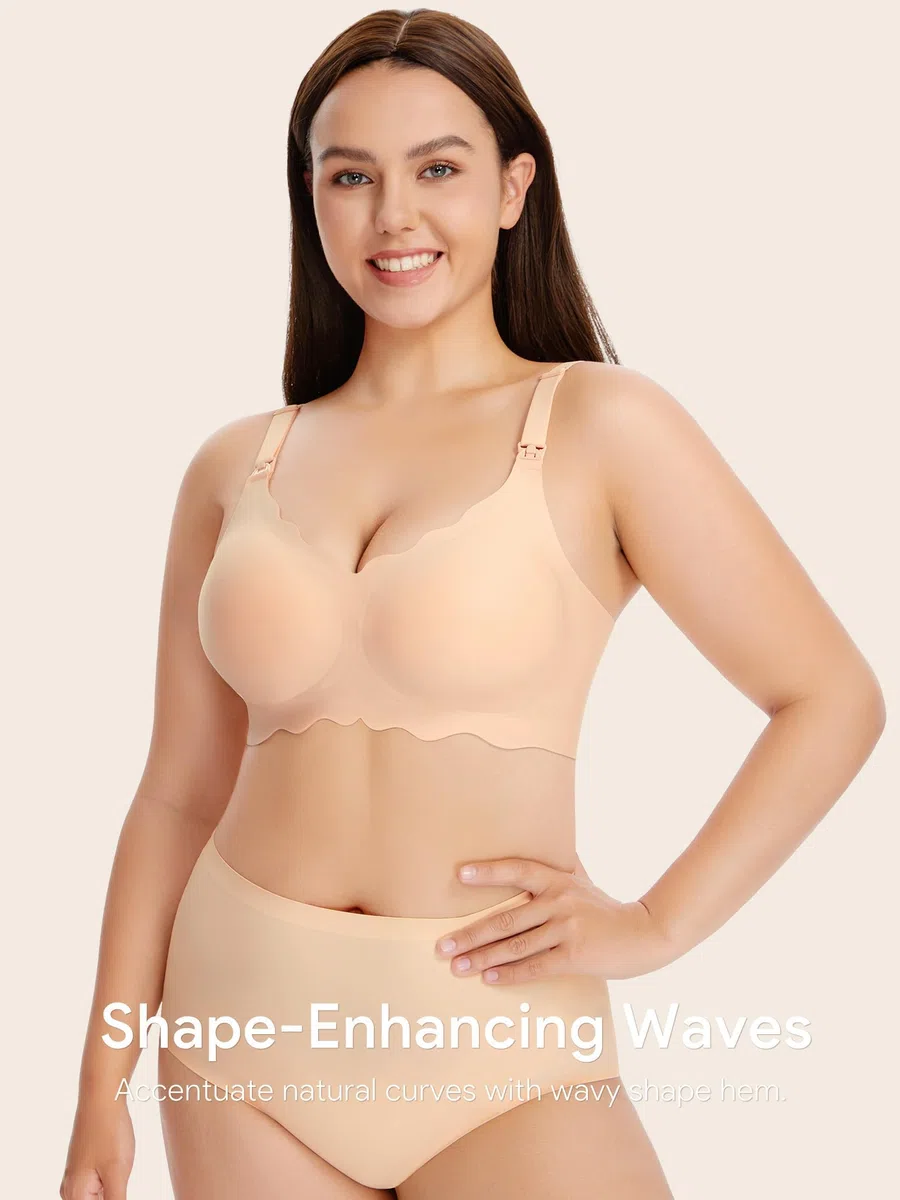 HBselect 3Pack Sujetador Lactancia de Maternidad, Sujetador de Lactancia Sin Costuras para Mujeres