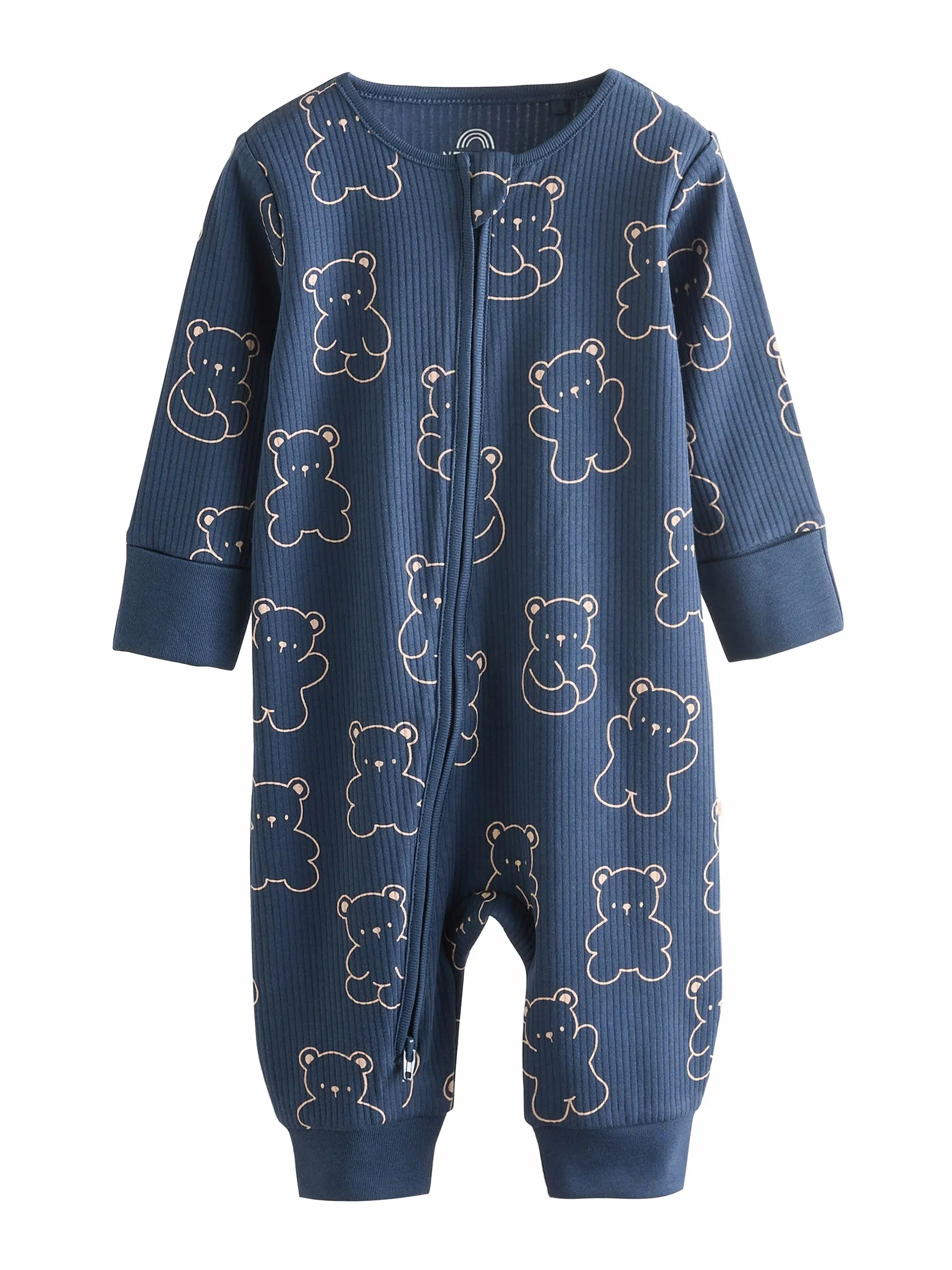 NEXT Bebés niño Pack de 3 Pijamas Tipo Pelele de algodón sin pies con Cremallera bidireccional para bebé