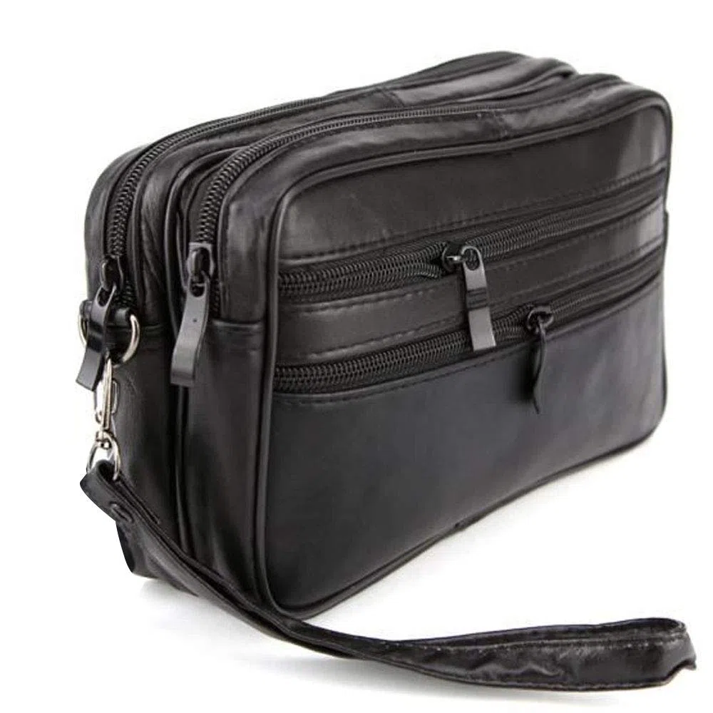 Charmoni - Bolsa de viaje, piel, con llavero negro Talla única