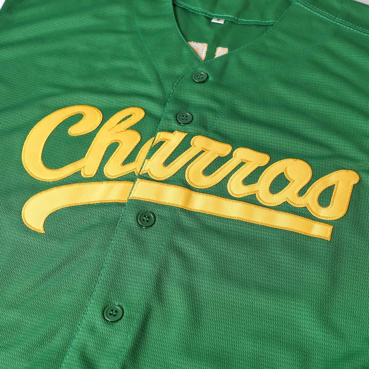 MESOSPERO Kenny Powers - Camiseta de béisbol #55 Myrtle Beach Mermen cosida para hombre, color azul y verde, tallas S-3XL