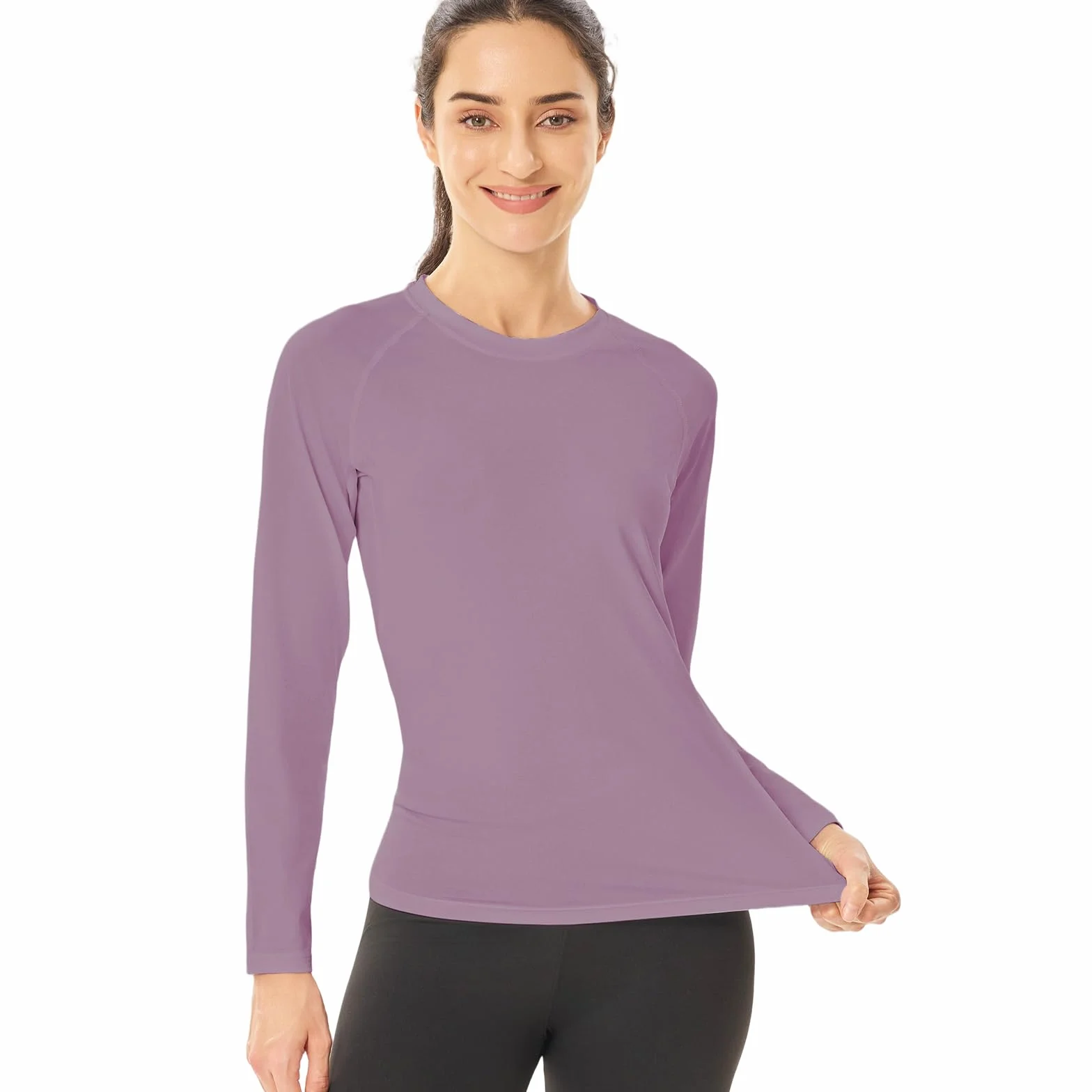 HYCOPROT 4 Pack Camisetas de Compresión para Mujer Manga Larga Ropa Deportiva Secado Rápido Transpirable Top Deportivo Base Shirts para Gimnasio Yoga Running Senderismo Trekking Ciclismo Fitness