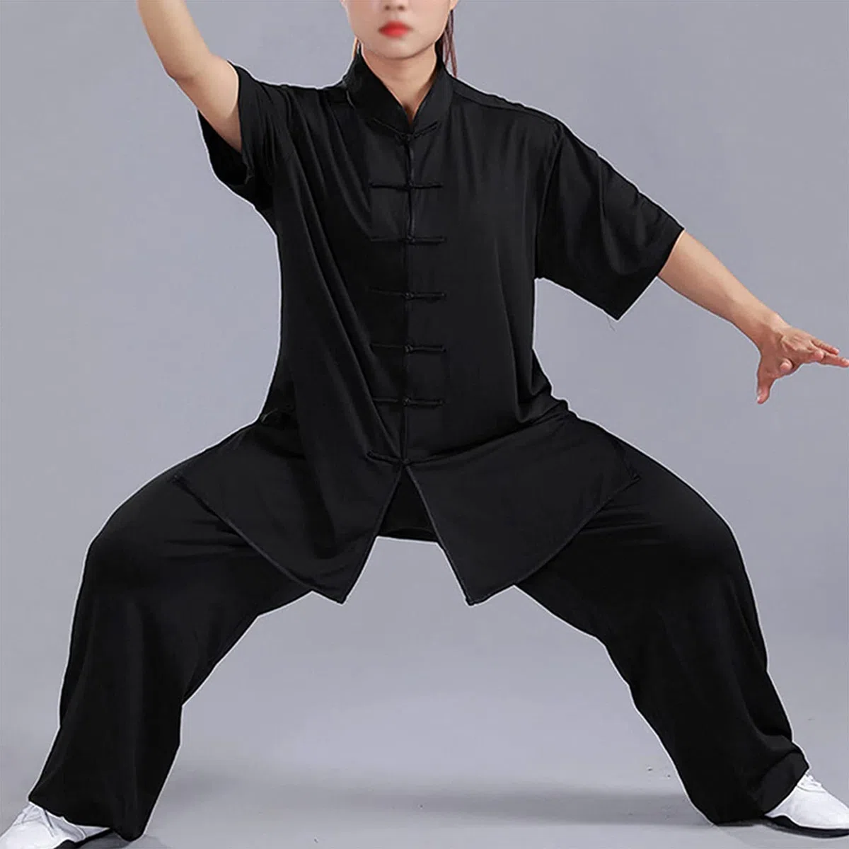 Traje De Tai Chi Hombre Y Mujer Ropa De Artes Marciales Kung Fu Ligero Traje para Meditación Y Qigong Unisex Manga Corta Verano Ropa De Entrenamiento