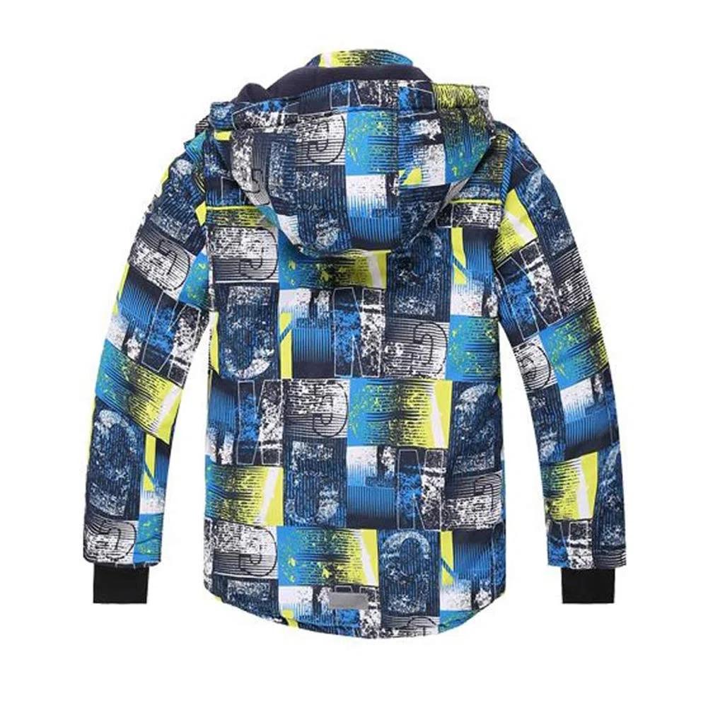 Niños Traje de Esquí 5000mm Chaqueta Impermeable Soft Shell para Nieve Peto de Nieve Conjunto Caliente de 2 Piezas