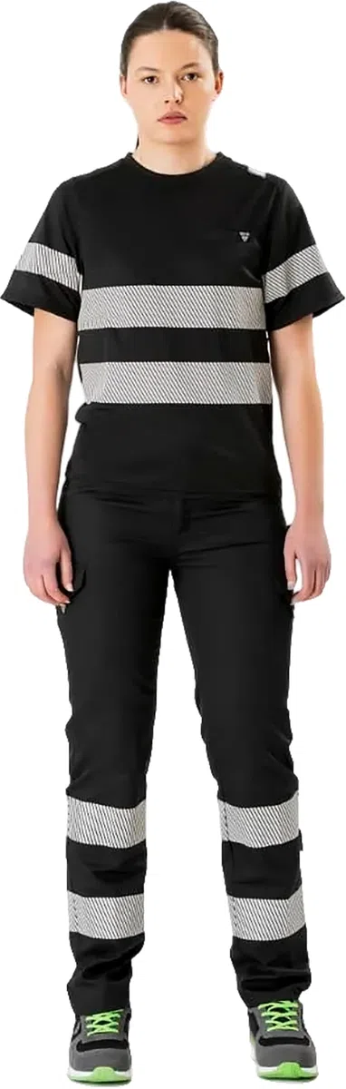 WORKTEAM Pantalón Alta Visibilidad Slim Fit de Trabajo, Cintas Reflectantes Segmentadas, Multibolsillos. Unisex