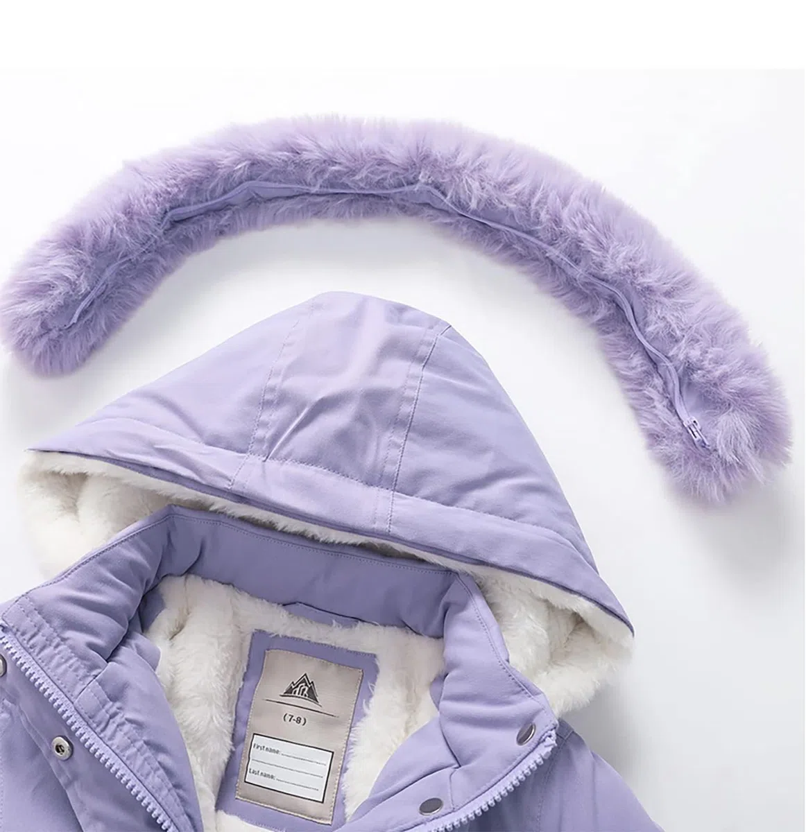 Chaqueta de plumón para niña, diseño de princesa, para invierno, chaqueta de forro polar, chaqueta para niño, cálida con capucha, piel gruesa