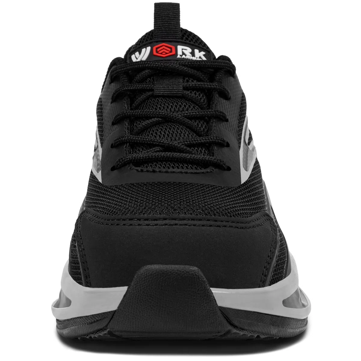 LARNMERN Zapatos de Seguridad Mujer Zapatillas de Seguridad Amortiguación Ligeros Comodidad Transpirabilidad Moda Zapatos de Trabajo(Negro Gris,35.5EU)