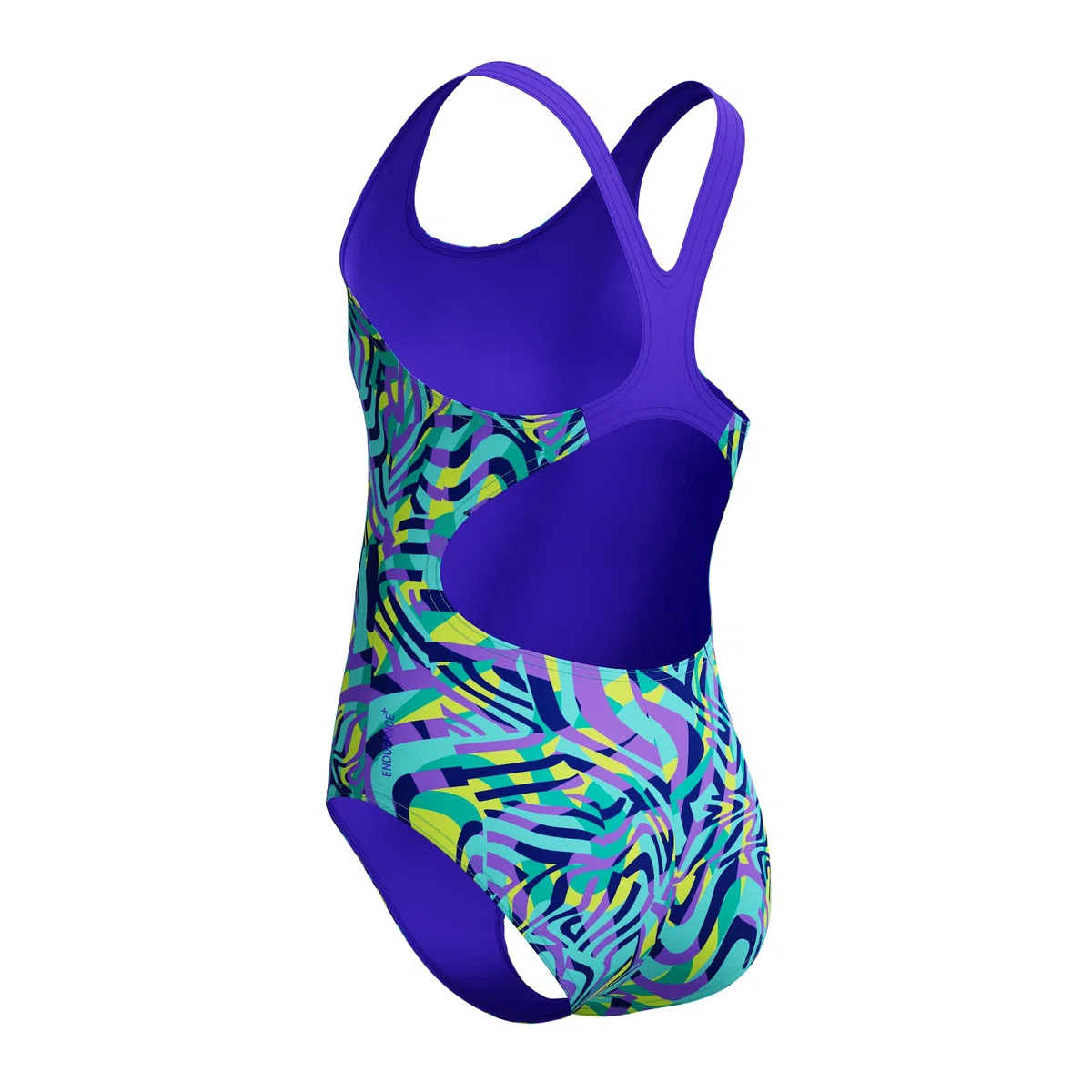 Speedo Traje de baño digital para niñas, color azul y morado